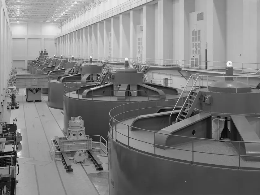 Generator hall of a hydropower plant