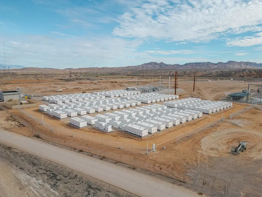 Rows of battery containers